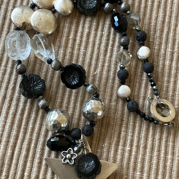 NWT Sterling Silver Crystal Quartz & Spinel Necklace w Star Pendant - Picture 3 of 13